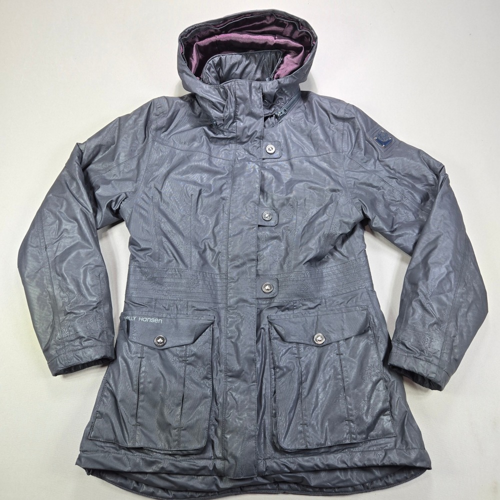 Helly‎ Hansen Parka Helly Tech Insulated Floral Damask Gray Womens Medium